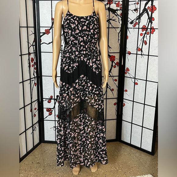 Candie's Dresses & Skirts - CANDIES Maxi Spaghetti Strap Dress. Floral and Lace Design. Size Med. in EUC.
